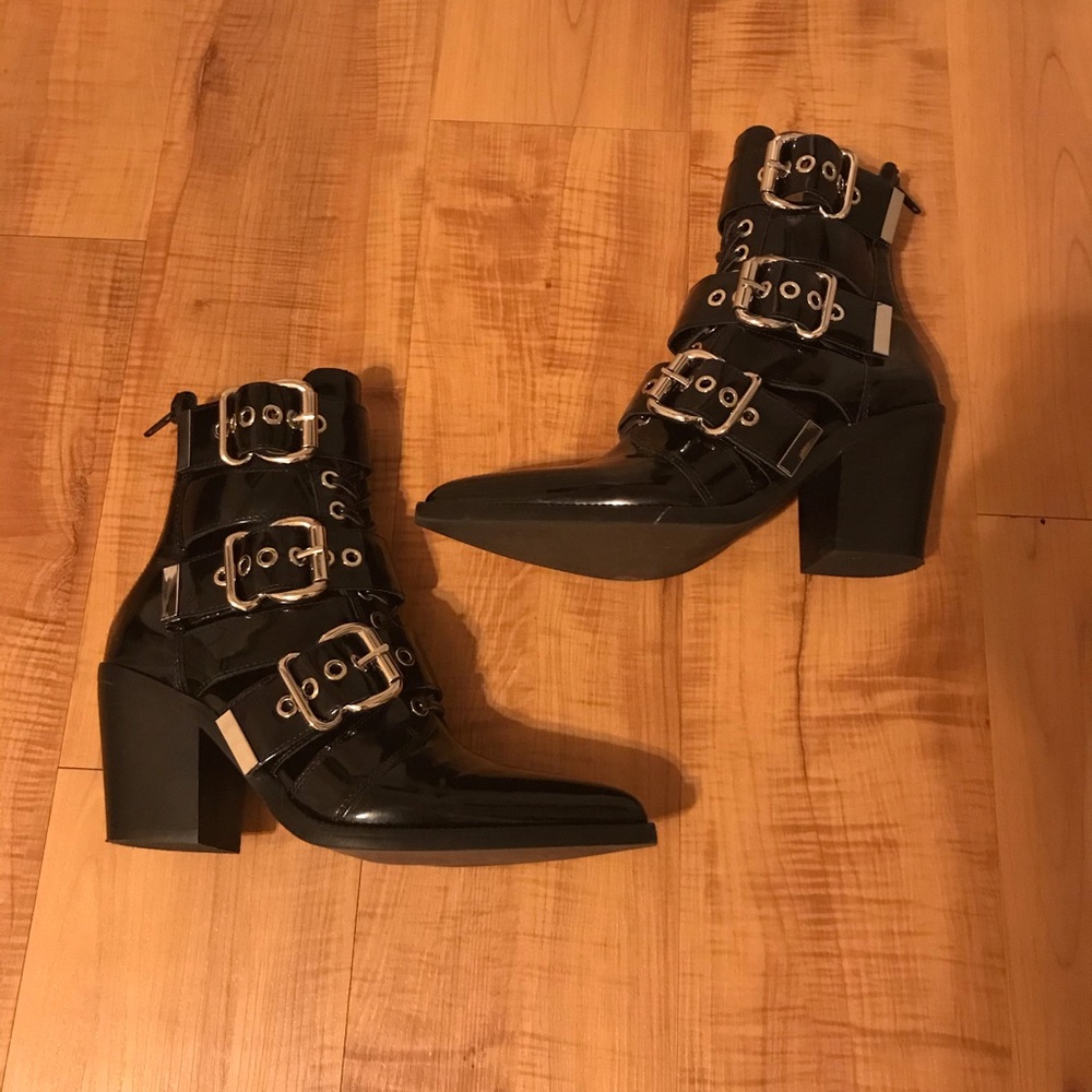 Jeffery Campbell Cutout Patent Leather Booties